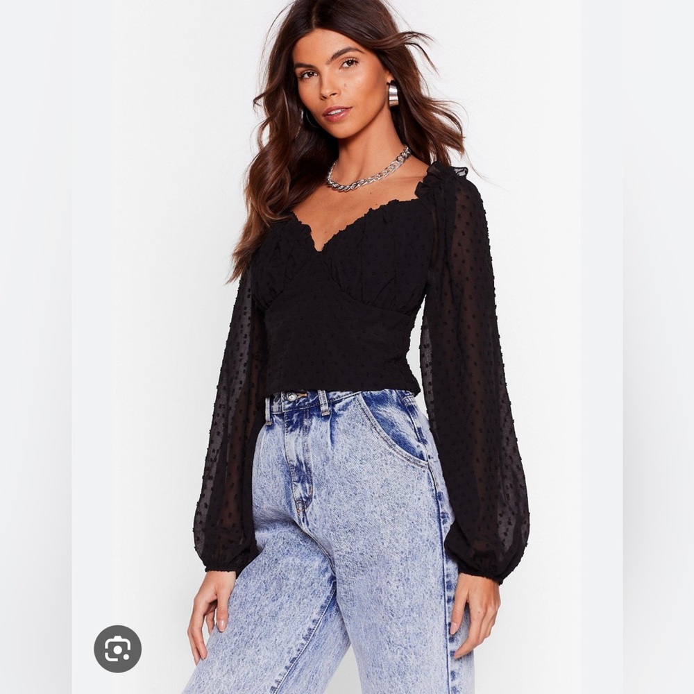 All Hearts to the Dancefloor Spotty Cropped Blouse